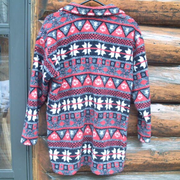 EUC Nordic Sherpa Style Button up Top Shirt Shacket M/L - Picture 2 of 2